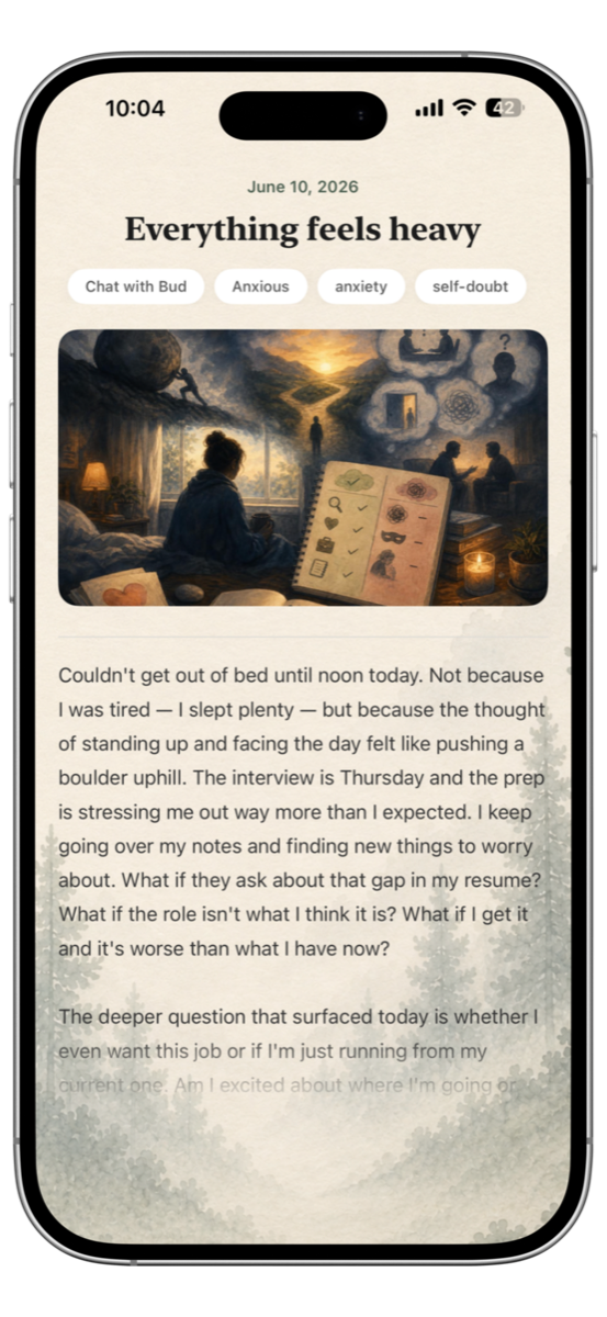 Review a generated Mindleaf journal entry